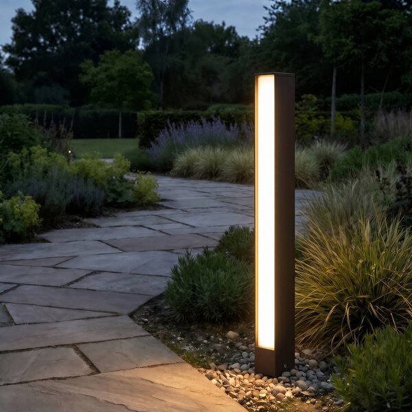 Słupek oświetleniowy LED Lucande Lirka, wysokość 60 cm, kolor rdzy, stopień Lirka, brązowy / rdzawy, aluminium, nowoczesny