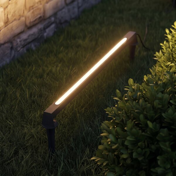 Lampa zewnętrzna LED Lindby Zavio, długość 50 cm, kolor antracytowy, stopień Zavio, czarny, aluminium, nowoczesny