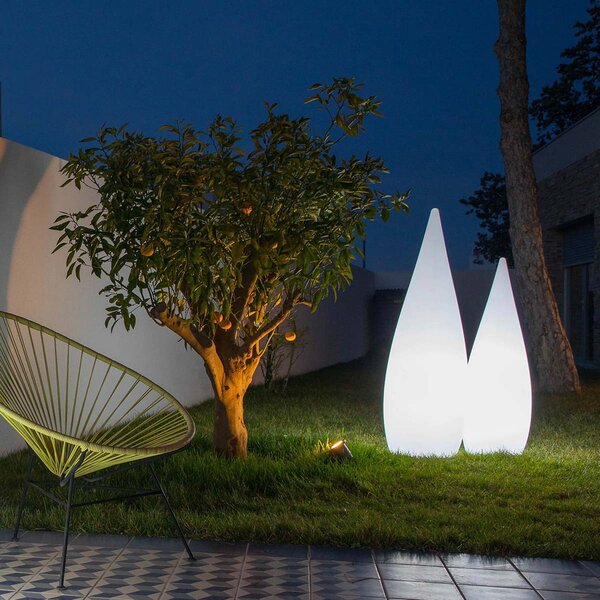 Lumisky Lampa tarasowa Classy, biała, E27, wysokość 120 cm, tworzywo sztuczne Classy, biały / opal, tworzywo sztuczne