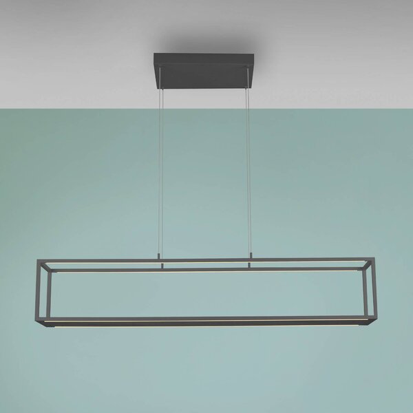 Paul Neuhaus Lampa wisząca Conni, możliwość ściemniania, czarny, salon / jadalnia, aluminium, nowoczesny
