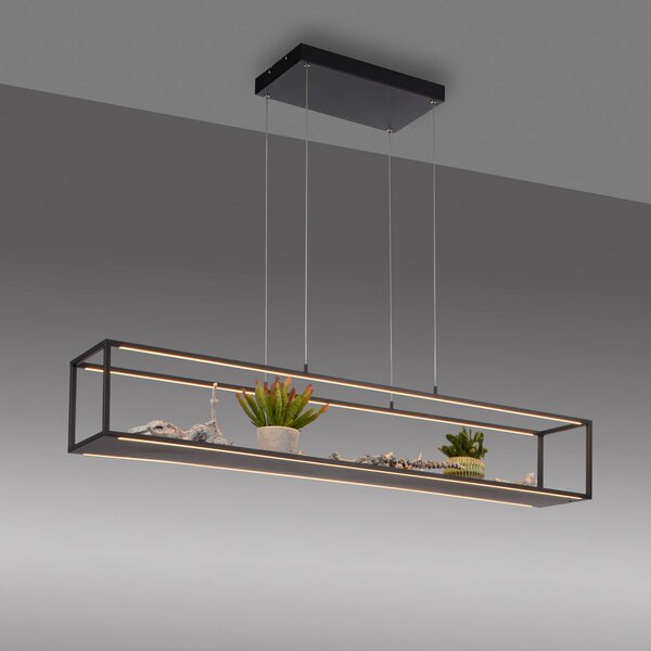 Paul Neuhaus Lampa wisząca Conni, możliwość ściemniania, czarny, salon / jadalnia, aluminium, nowoczesny