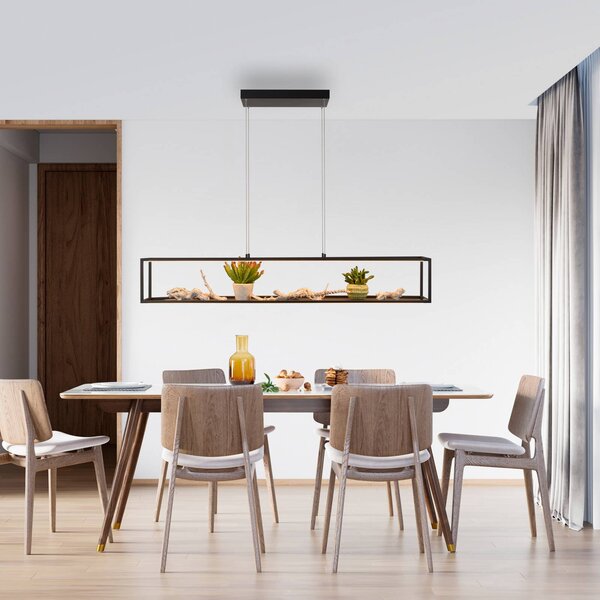 Paul Neuhaus Lampa wisząca Conni, możliwość ściemniania, czarny, salon / jadalnia, aluminium, nowoczesny