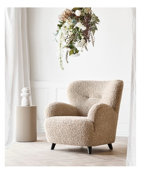 Jasnobrązowy fotel z materiału bouclé Lunaro – House Nordic