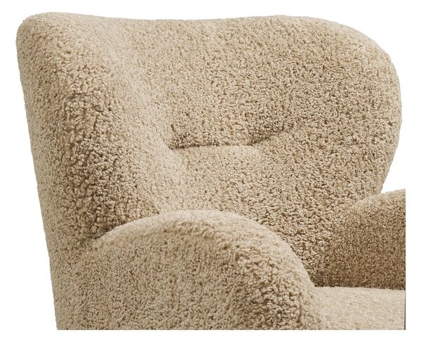 Jasnobrązowy fotel z materiału bouclé Lunaro – House Nordic