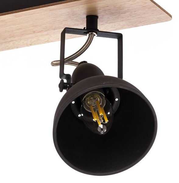 Lampa sufitowa Lindby Aylis, 3-punktowa, 60 cm, czarny, drewno, E14 Aylis Lindby, możliwość ściemniania, ciemne drewno, salon / jadalnia, metal, industrialny