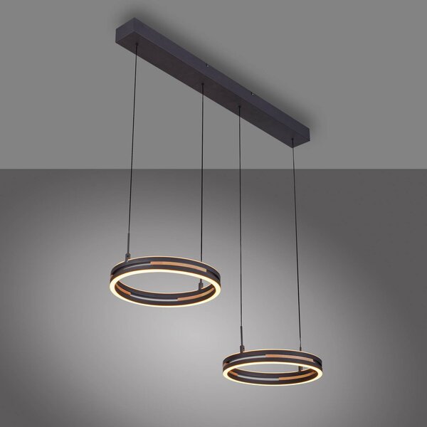 Paul Neuhaus Lampa wisząca Sveja, możliwość ściemniania, jasne drewno, salon / jadalnia, drewno, nowoczesny