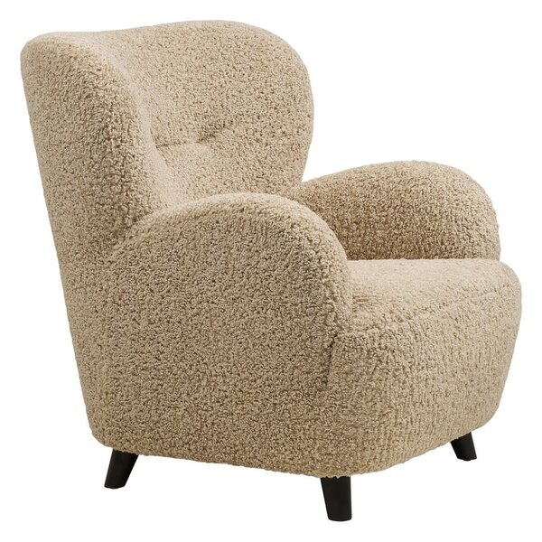 Jasnobrązowy fotel z materiału bouclé Lunaro – House Nordic