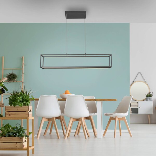 Paul Neuhaus Lampa wisząca Conni, możliwość ściemniania, czarny, salon / jadalnia, aluminium, nowoczesny