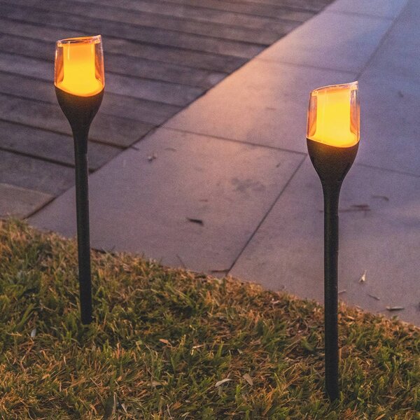 Lumisky Lampa z grotem ziemnym LED FARELY, czarna, wysokość 60 cm, zestaw 4 sztuk FARELY, czarny, tworzywo sztuczne, nowoczesny