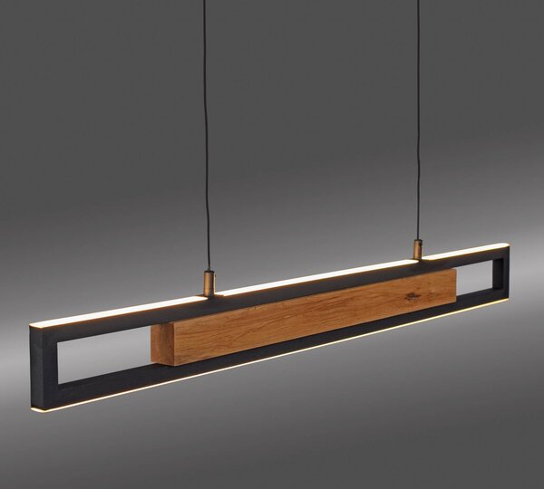 Paul Neuhaus Lampa wisząca Sveja, możliwość ściemniania, jasne drewno, salon / jadalnia, drewno, nowoczesny
