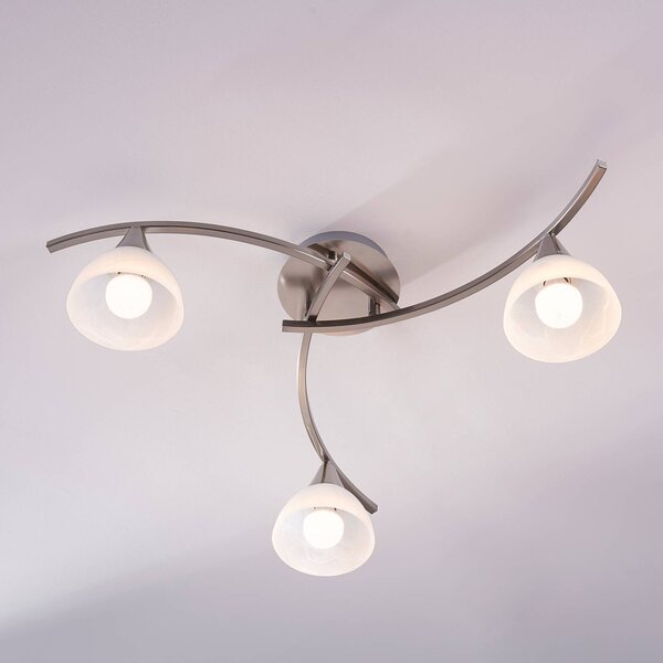 Lampa sufitowa Della Lindby, możliwość ściemniania, aluminiowy / szary / cynkowy, salon / jadalnia, szkło, nowoczesny