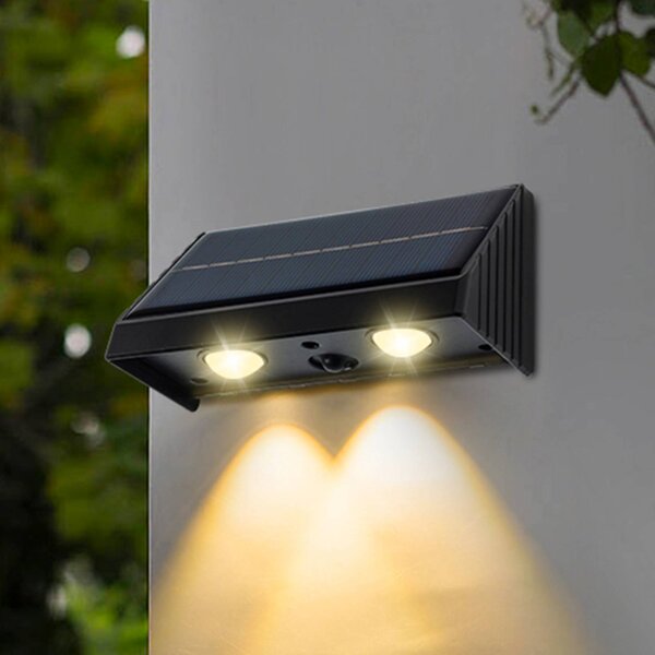 Lumisky Kinkiet LED z panelem słonecznym Kyla, czarna, szerokość 11 cm, zestaw 4 sztuk Kyla, czarny, tworzywo sztuczne, nowoczesny