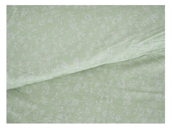Zielona pościel jednoosobowa z kory 140x200 cm Green Flowers – B.E.S