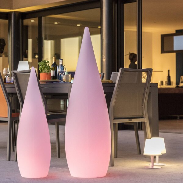 Lumisky Lampa tarasowa LED z panelem słonecznym Classy, biała, wysokość 80 cm, RGBW Classy, biały / opal, tworzywo sztuczne