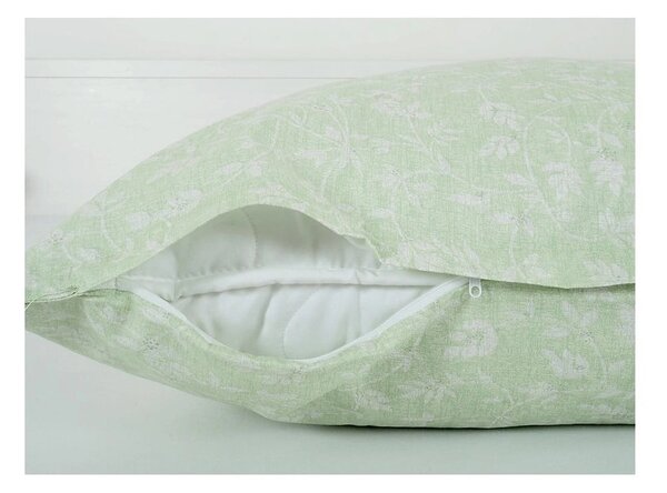 Zielona pościel jednoosobowa z kory 140x200 cm Green Flowers – B.E.S