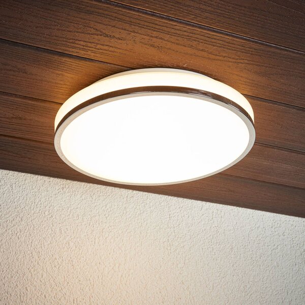 Lampa sufitowa Lyss Lindby, biały / opal, łazienka, szkło, nowoczesny