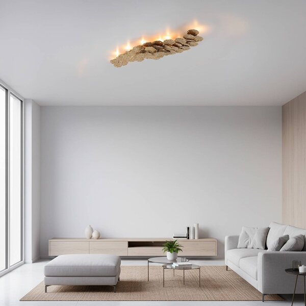 Paul Neuhaus Lampa sufitowa Virella, możliwość ściemniania, brązowy / mosiężny, salon / jadalnia, aluminium