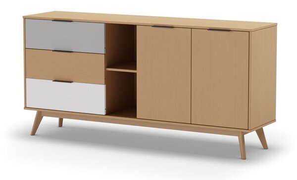 Niska komoda z litego drewna sosnowego 165x81 cm Elfa – Marckeric