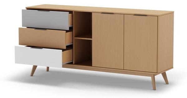 Niska komoda z litego drewna sosnowego 165x81 cm Elfa – Marckeric