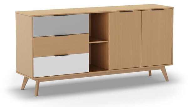 Niska komoda z litego drewna sosnowego 165x81 cm Elfa – Marckeric