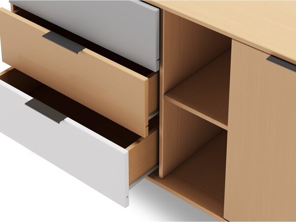 Niska komoda z litego drewna sosnowego 165x81 cm Elfa – Marckeric