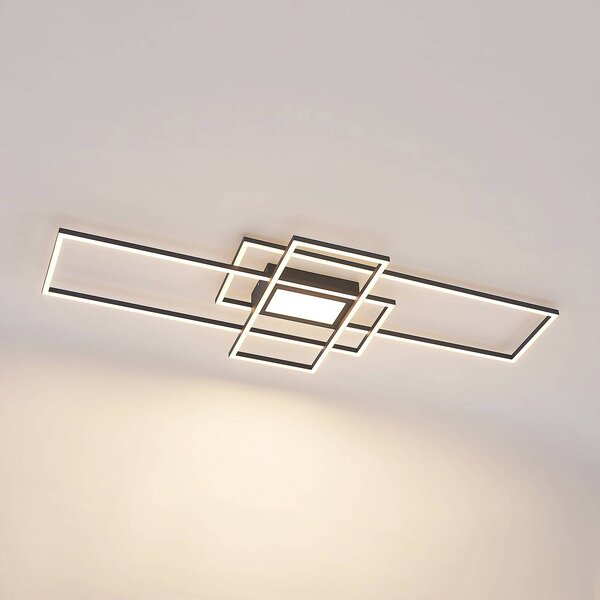 Lampa sufitowa LED Caitilin Lindby, możliwość ściemniania, aluminiowy / szary / cynkowy, salon / jadalnia, metal, nowoczesny