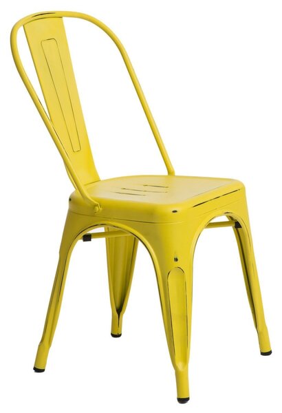 Krzesło Paris Antique żółte metalowe