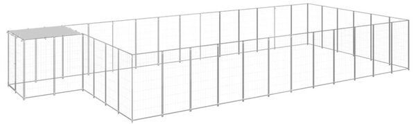 Kojec dla psa, srebrny, 22,99 m², stalowy