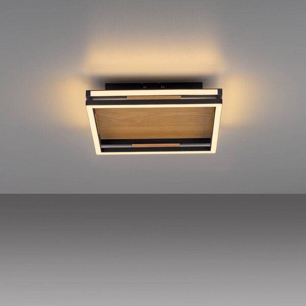 Paul Neuhaus Lampa sufitowa Sveja, możliwość ściemniania, jasne drewno, salon / jadalnia, drewno, nowoczesny