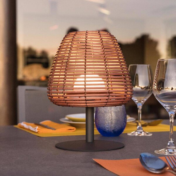 Lumisky Lampa stołowa LED z akumulatorem „Boheme”, ciemnoszara/brązowa, wysokość 25 cm Boheme, aluminiowy / szary / cynkowy, metal