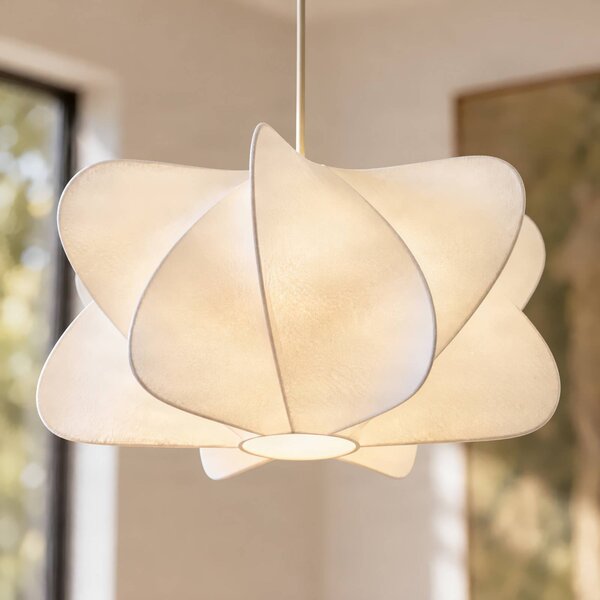 Lampa wisząca Cliffort NOLA, możliwość ściemniania, biały / opal, salon / jadalnia, tkanina / materiał / jedwab, skandynawski