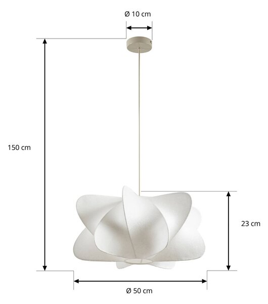 Lampa wisząca Cliffort NOLA, możliwość ściemniania, biały / opal, salon / jadalnia, tkanina / materiał / jedwab, skandynawski