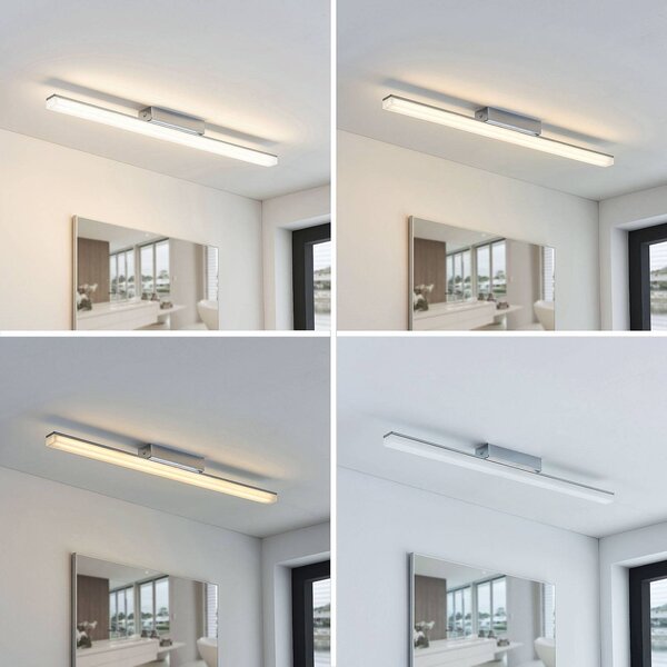 Lampa sufitowa Levke Lindby, możliwość ściemniania, chromowy / srebrny, łazienka, tworzywo sztuczne, nowoczesny