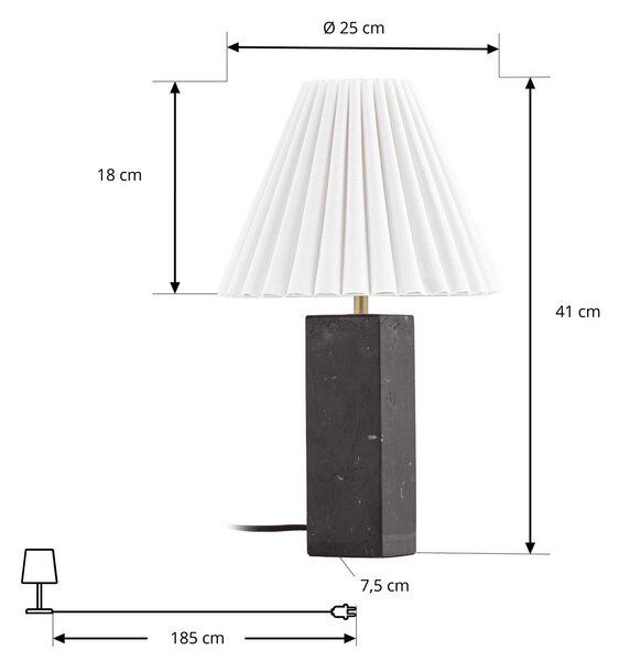 Lampa stołowa Asher NOLA, biały / opal, salon / jadalnia, tkanina / materiał / jedwab, nowoczesny
