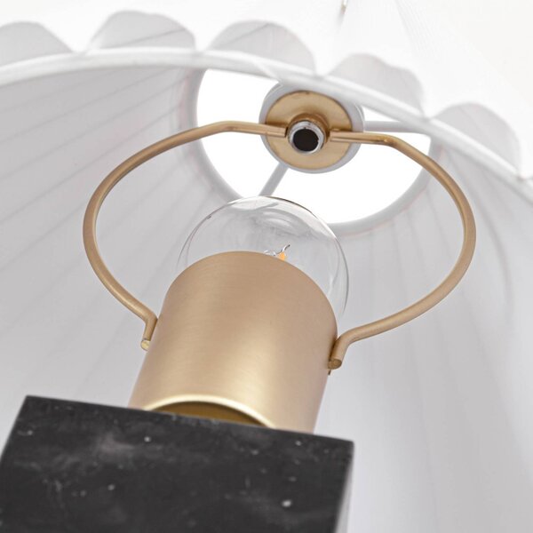 Lampa stołowa Asher NOLA, biały / opal, salon / jadalnia, tkanina / materiał / jedwab, nowoczesny