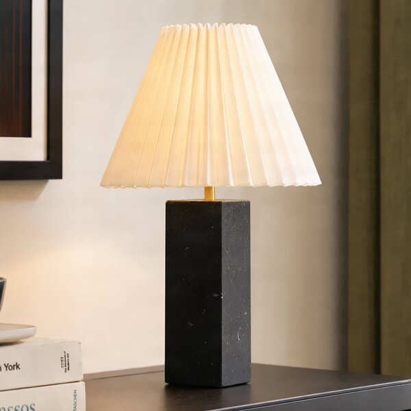 Lampa stołowa Asher NOLA, biały / opal, salon / jadalnia, tkanina / materiał / jedwab, nowoczesny