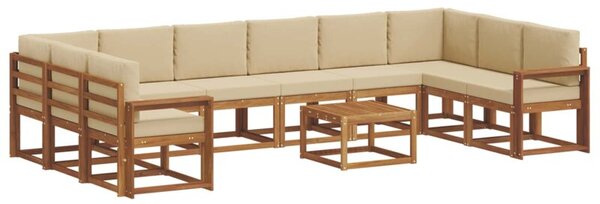 Modularny zestaw sof ogrodowych z litego drewna akacjowego