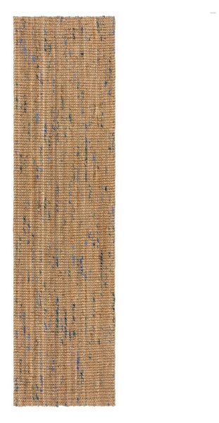 Niebiesko-naturalny chodnik z juty tkany ręcznie 60x230 cm Jute Boucle Blue – Flair Rugs