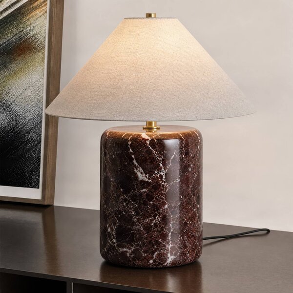 Lampa stołowa Elodie NOLA, kremowy / amber, salon / jadalnia, tkanina / materiał / jedwab, nowoczesny