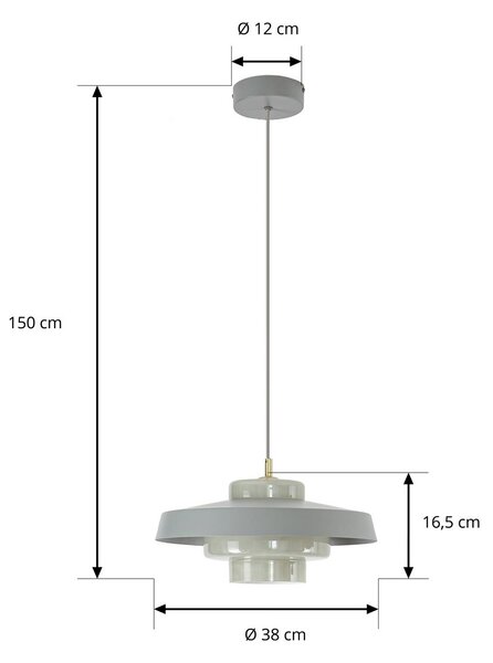 Lampa wisząca Rico NOLA, zielony, salon / jadalnia, metal, design