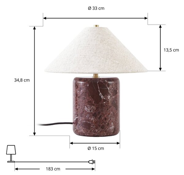 Lampa stołowa Elodie NOLA, kremowy / amber, salon / jadalnia, tkanina / materiał / jedwab, nowoczesny
