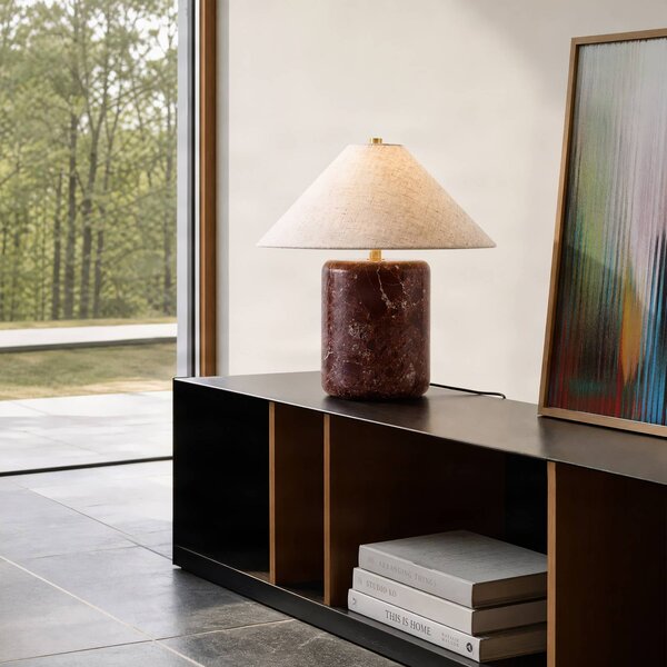 Lampa stołowa Elodie NOLA, kremowy / amber, salon / jadalnia, tkanina / materiał / jedwab, nowoczesny