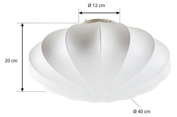 Lampa sufitowa Cliffort NOLA, możliwość ściemniania, biały / opal, salon / jadalnia, tkanina / materiał / jedwab, skandynawski