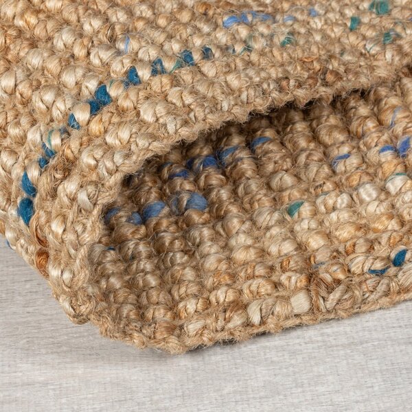 Niebiesko-naturalny dywan z juty tkany ręcznie 160x230 cm Jute Boucle Blue – Flair Rugs
