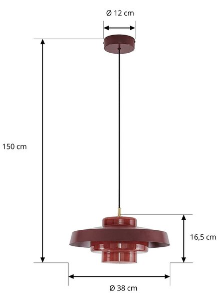 Lampa wisząca Rico NOLA, czerwony, salon / jadalnia, metal, design