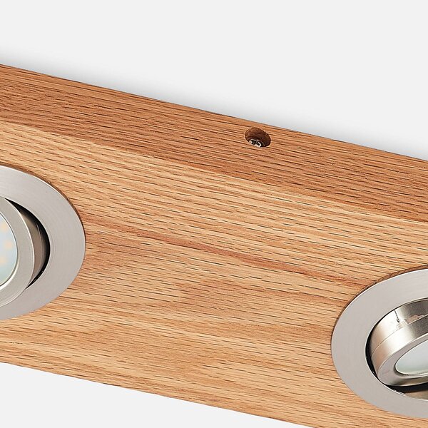 Lampa sufitowa LED Mikari, 30 cm, drewno, obrotowa Mikari Lindby, jasne drewno, salon / jadalnia, drewno, nowoczesny