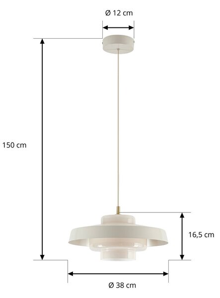 Lampa wisząca Rico NOLA, kremowy / amber, salon / jadalnia, metal, design