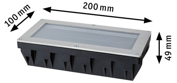 Paulmann – wpuszczana w podłogę lampa solarna LED Sorea, żelazna, długość 20 Sorea, aluminiowy / szary / cynkowy, stal szlachetna