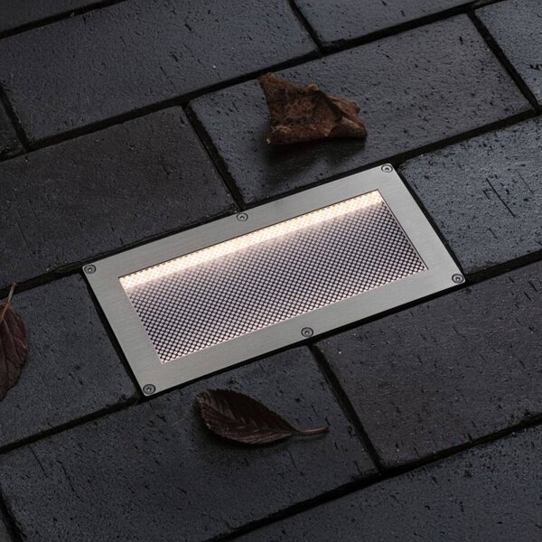 Paulmann – wpuszczana w podłogę lampa solarna LED Sorea, żelazna, długość 20 Sorea, aluminiowy / szary / cynkowy, stal szlachetna