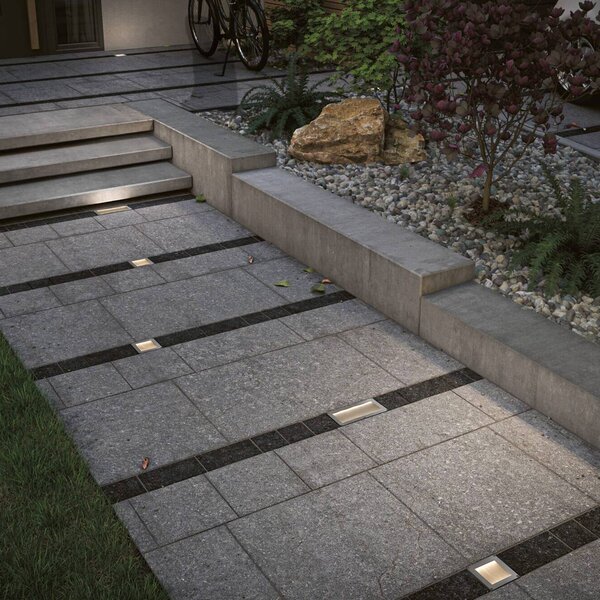 Paulmann – wbudowana w podłogę lampa solarna LED Sorea, żelazna, długość 10 cm, Sorea, aluminiowy / szary / cynkowy, stal szlachetna